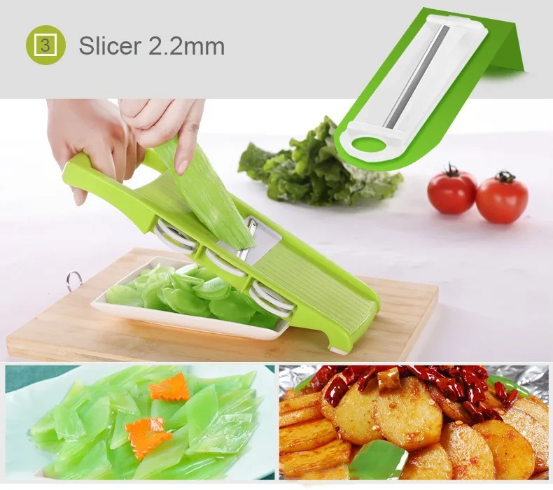 Mandoline Slicer With 6 Interchangeable Stainless Steel Blades, Vegetable Grater