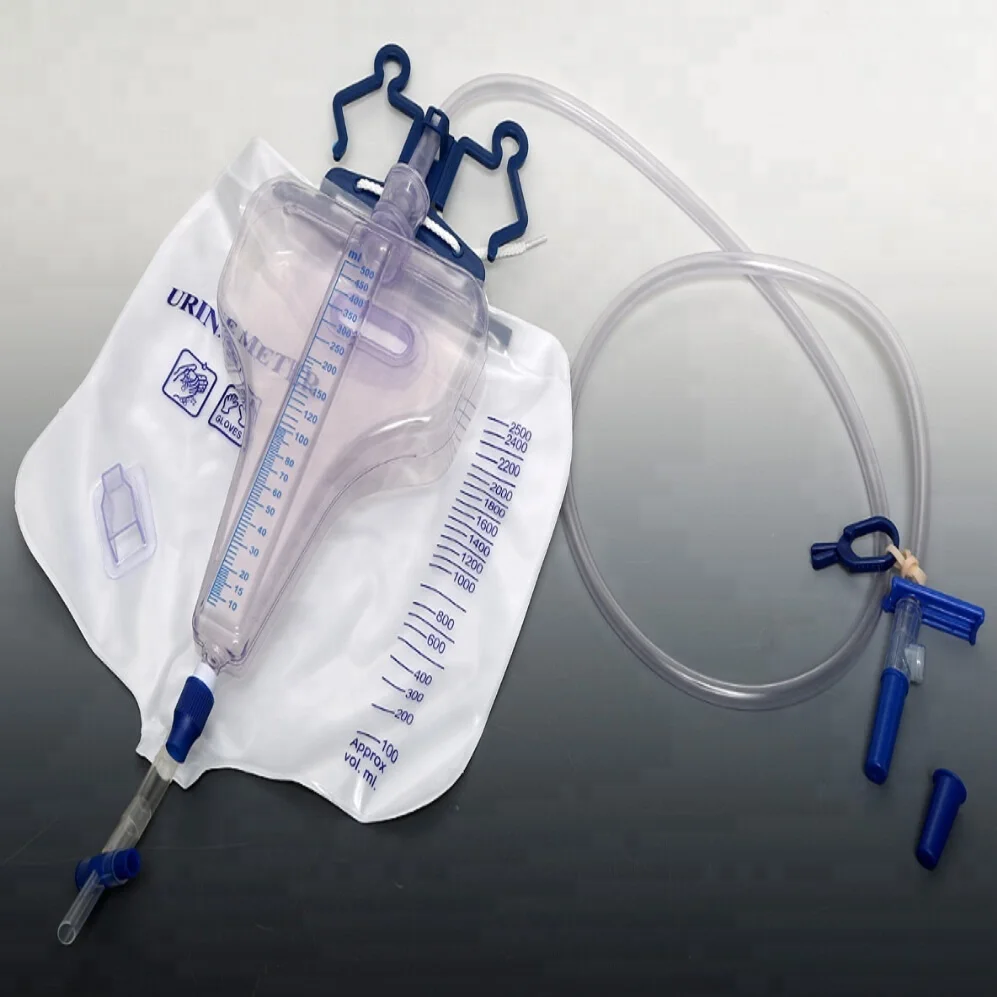 高級医療 PVC 尿メーターバッグ 3000 ミリリットル大人尿排水バッグ