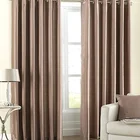 100%Polyester solid color faux silk curtain with 8pcs STAINLESS METAL GROMMETS PANEL
