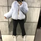women's high quality full pelt thick real fox fur coat ladies long sleeve natural fox fur jacket