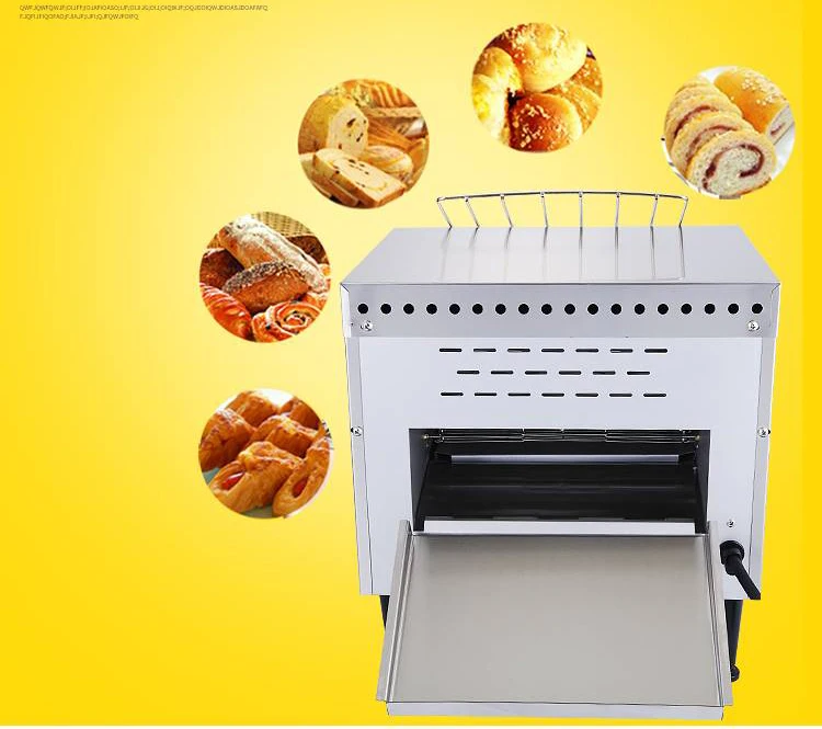 Electric 150-180 Slices of bread /h Bread Waffle baking machine Conveyor Toaster