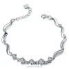 PES fine Jewelry! Ripple Current Five Stones Slider Bracelet Adjustable Drawstring Tightening (PES90-065)