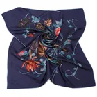 Fashion designer indian silk satin scarf square silk twill women 100% silk scarf