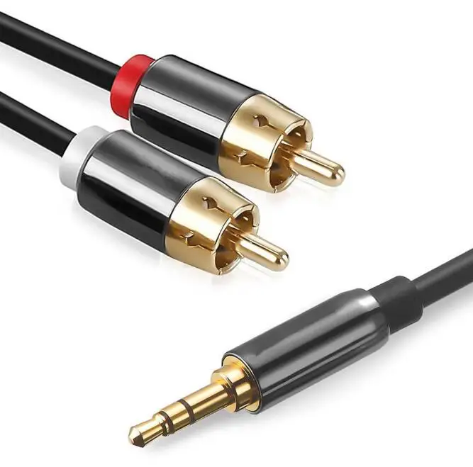 Promotional 1m 3.5mm Male to 2 RCA Audio Stereo Y Splitter Cable For Smartphone Player - ANKUX.COM