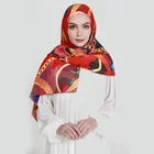 Bright Color Printed Muslim Shawl Scarf for Woman 120*120cm