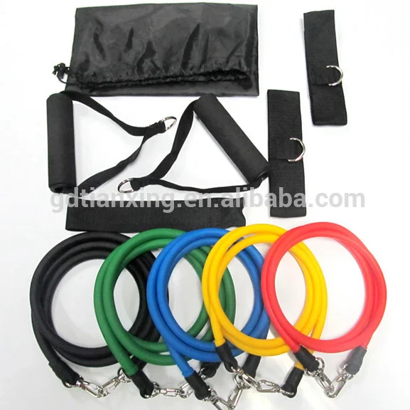 Flexible resistance bands,fitness bands and fitness bands, set of 5 with carry bag for yoga training