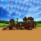 Amusement Park Kids Wooden Outdoor Toys Slides Set Playground