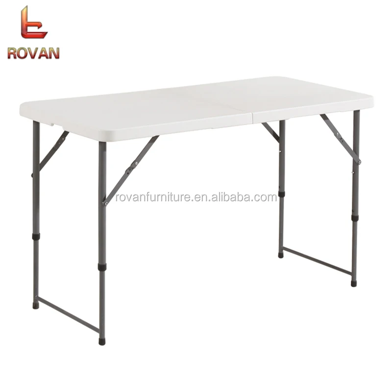 Portable Used Plastic Folding Tables 4ft Adjustable Laptop Table