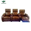 High Quality Singapore Living Room Genuine Leather Highback Chesterfield Sofa, Luxury Reclining Chair