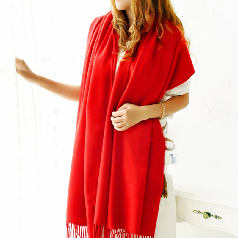 womens red scarf