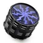 High quality 4parts Aluminum Transparent Visible Top Lightning custom weed herb grinder