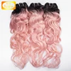 pink purple two tone malaysian body wave extension best virgin human hair wholesale wavy bundles for sale