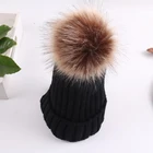 China supplier cute winter hat beanie faux fur pom poms for hat