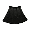 Wholesale Cheap Clothing Factory Custom Knee Length A Line Black Women Shiny Mini Rhinestone Skirt