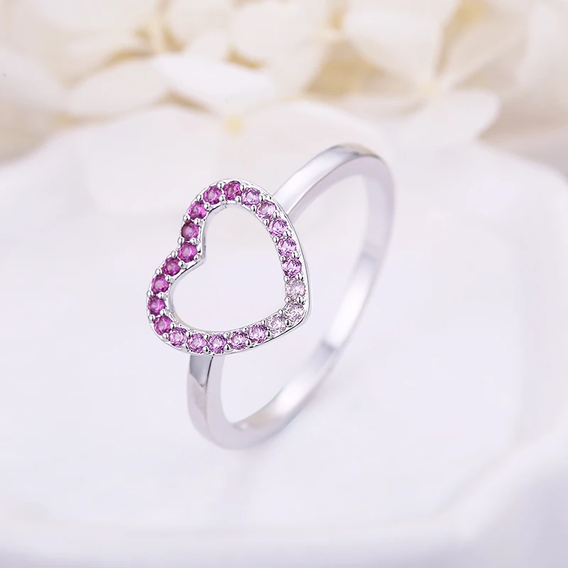 Sevenajewelry SAR7426 модные украшения Роза сапфир розовый в форме сердца кольцо для женщин обручение