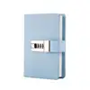 Blue Coded Lock PU Leather Diary Notebook