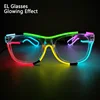 New Style 8 Colors EL Wire Glowing Glasses Glow Party Props Night fluorescent Glasses Led Neon Colorful Glasses Christmas Gift