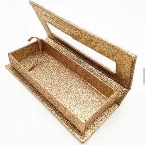 custom gift boxes eyelash gold glittering cardboard packaging