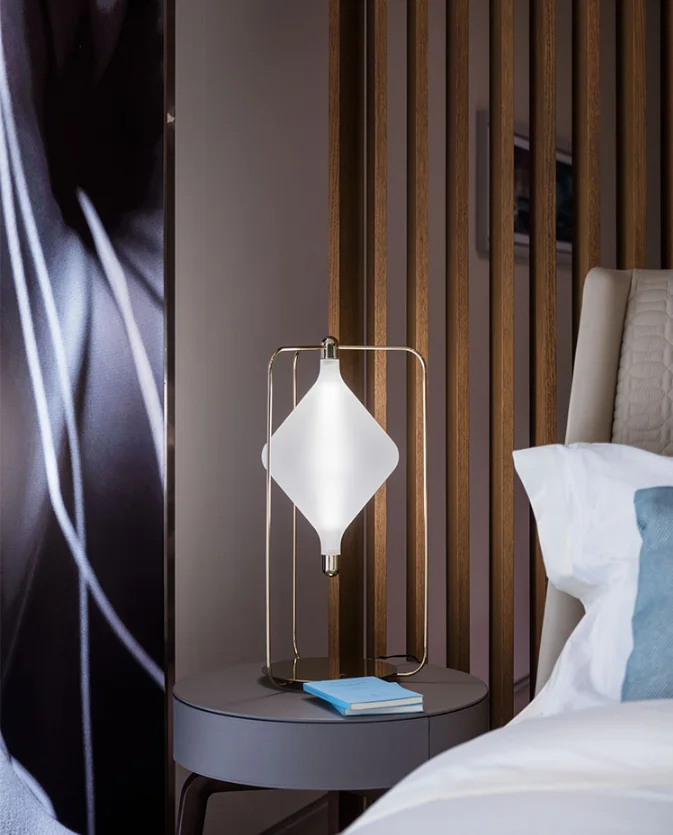 High quality indoor bedroom study home modern simple iron glass desk table lamp