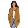 Fashion open bat sleeve long women's large size cardigan sweater jacket