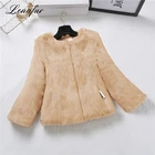 Girls Winter Elegant Whole Skin Rabbit Fur Coat