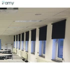 Flame retardant roller curtain manual blackout office window roller blind