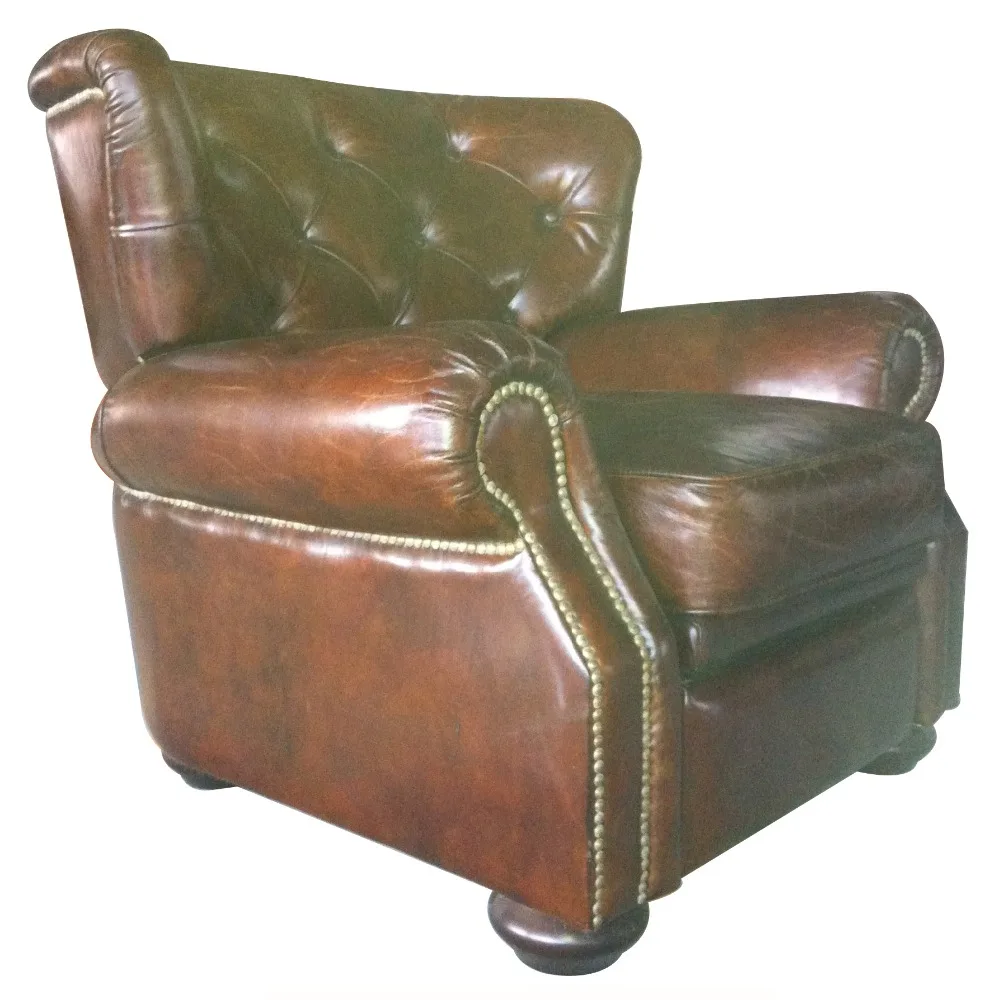 Antique Aniline Leather Professor Recliner Armchair Buy Antique