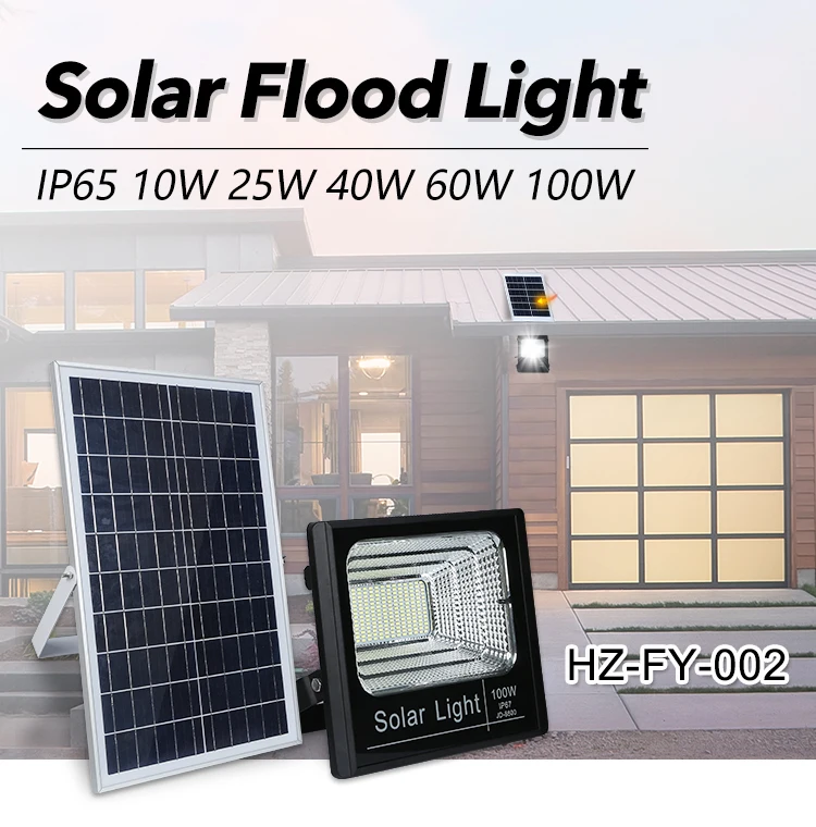 Yard flood light 100w solar outdoor high power flood lights with USB