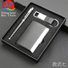 metal playing aluminum card case with leather keychain pen gift set business