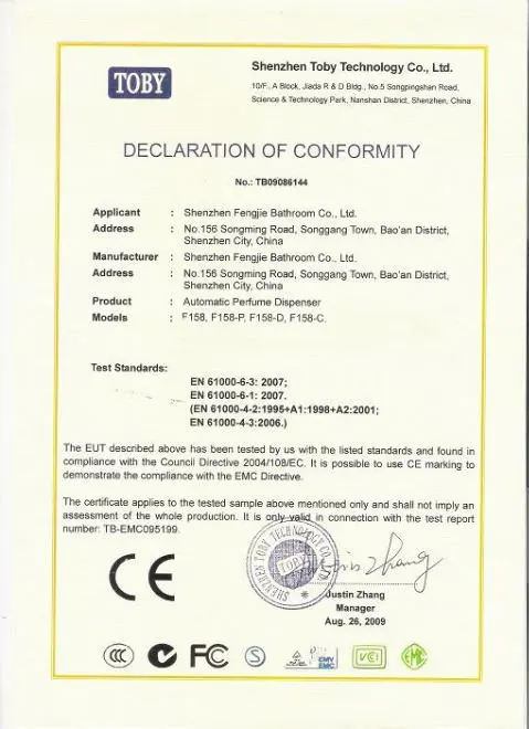 CE Certificate-F158
