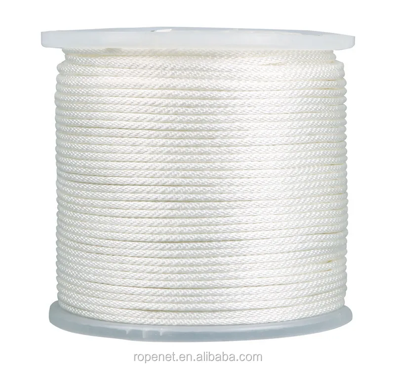 Nylon fuerte trenzado sólido cuerda con color blanco