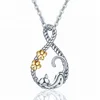 Party Jewellery Silver Fashion Pendant Cat Gold Paw Print Infinity Shape Necklace for Friends