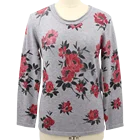 beautiful hot fix diamante silver powder print woman's kinitted pullover or jumper sweater