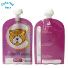 Customized colorful printing doypack ziplock reusable baby food spout pouch