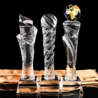 Grade Award Trophy Design High Grade Earth Blue Ball Clear Crystal Award Trophy