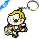 Custom logo brand Rubber PVC Keyring as gift