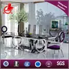A8068 new style stainless steel dining table with glass