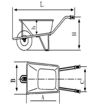 Concrete steel tray construction heavy duty single wheel trolley wheelbarrow