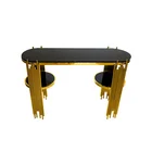 High Quality Chinese Mirror Black Stainless Steel Gold Modern Luxury Furniture Console Table