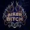 Ride on biker bitches skull rhinestone heat transfer design