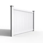 Fentech Cheap Garden Flat-Top White Plastic PVC Vinyl Privacy Fence Panels