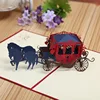 3D Carriage Pop up Greeting Wedding Cards