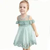 Summer green 2-7 years baby lace children wears kids princess dress girl