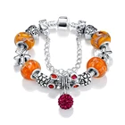 LZESHINE 2018 New Friendship Orange Murano Glass Beads Bracelet With Safety Charm Brjouterie PCBR0034