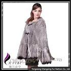 CX-B-115B Fashion Free Size Magic 2016 Rabbit Trimmed Real Fur Capes