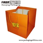 DQ New Product Orange Customized handle paper bag for cloth shopping
