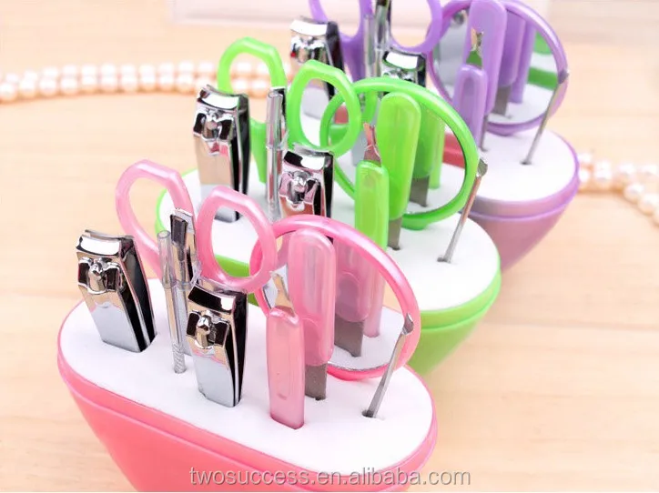 Wholesale Creative Gifts 9pcs Plastic Apple Manicure Tool Sets