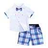 YY10403B Baby boys summer clothes newborn children clothing sets for boy short sleeve shirts + jeans denim shorts suit