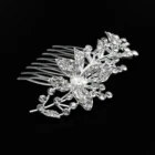 Silver Fine Alloy Shiny Rhinestone Crystal Bridal Hair Comb for Wedding