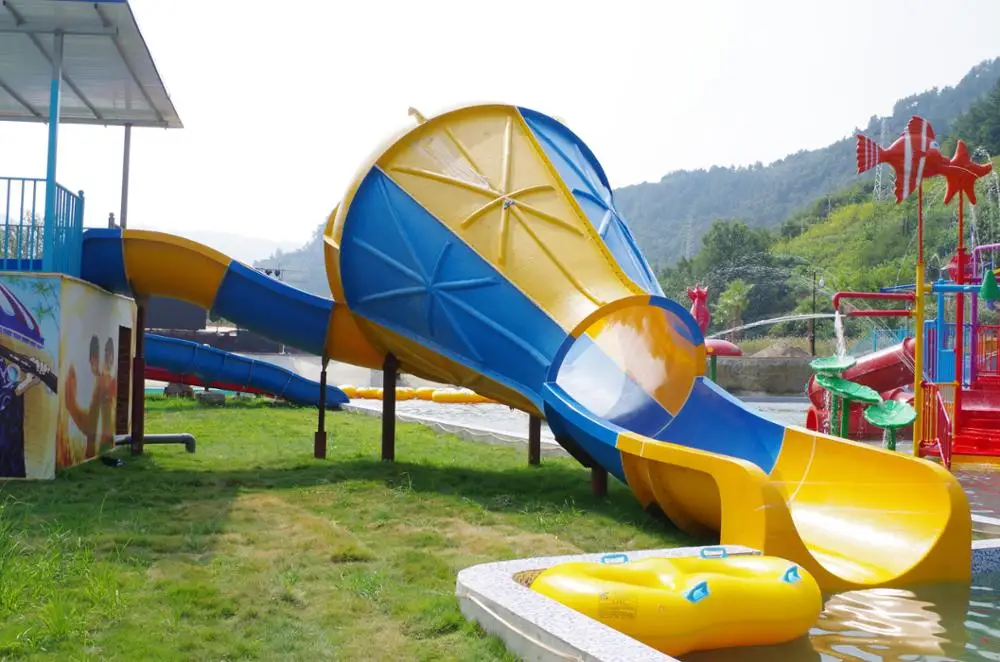 Qingfeng 2017 carton fair giant water park horn slide banzai aqua sports water park water slide